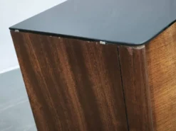 Paire de tables de nuit Art Déco avec verre Opaxit noir, Tchécoslovaquie, années 1940.