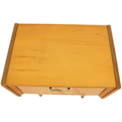 Paire de tables de nuit vintage rockabilly en bois clair