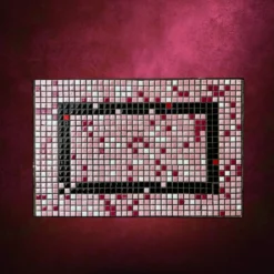 Paire de tables gigognes en fer forgé et mosaïque de céramique – années 50-60