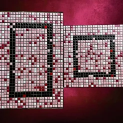 Paire de tables gigognes en fer forgé et mosaïque de céramique – années 50-60