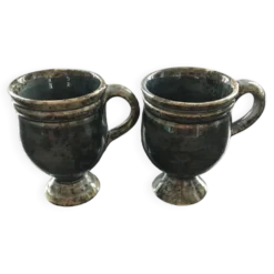 Paire de tasses bleu nuit