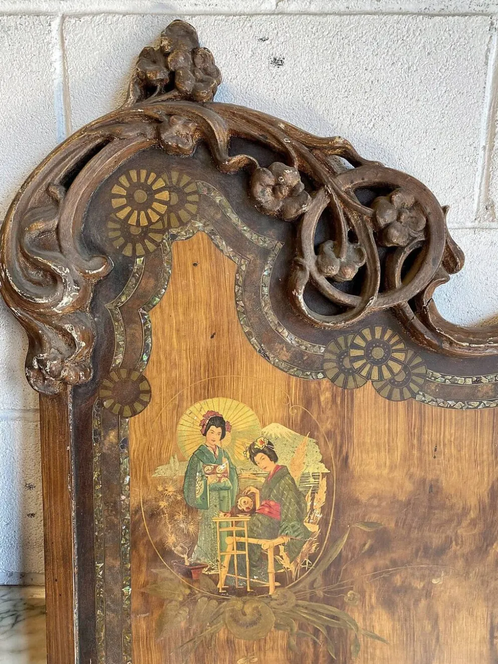 Paire de têtes de lit Art Nouveau en fonte, Italie vers 1900