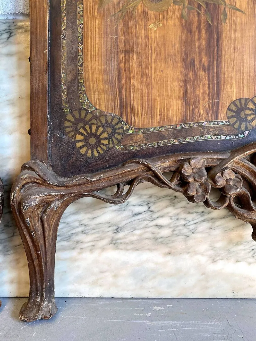 Paire de têtes de lit Art Nouveau en fonte, Italie vers 1900