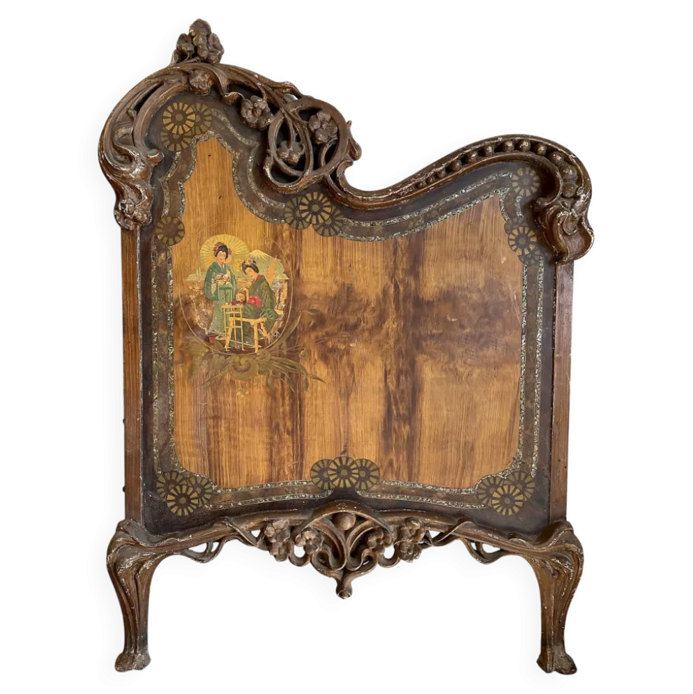 Paire de têtes de lit Art Nouveau en fonte, Italie vers 1900