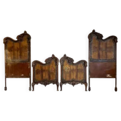 Paire de têtes de lit Art Nouveau en fonte, Italie vers 1900