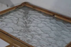 Paire d'étagères en rotin et verre 1960