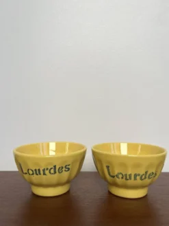 Paire petits bols facettes anciens « Lourdes »