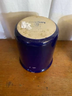 Paire rafraîchissoir emile henry céramique bleu art de la table vintag