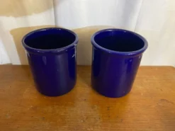 Paire rafraîchissoir emile henry céramique bleu art de la table vintag