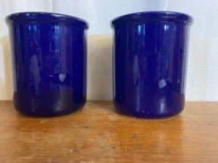 Paire rafraîchissoir emile henry céramique bleu art de la table vintag