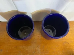Paire rafraîchissoir emile henry céramique bleu art de la table vintag