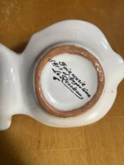 Paire saleron ravier ancien faïencerie angoulême maison renoleau vinta