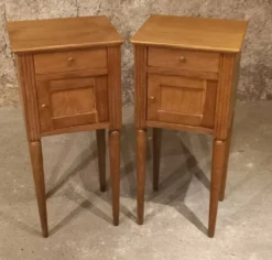 Paire table de chevet chêne massif art deco années 30/40