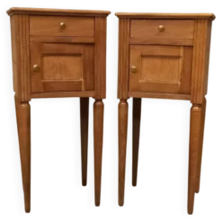 Paire table de chevet chêne massif art deco années 30/40