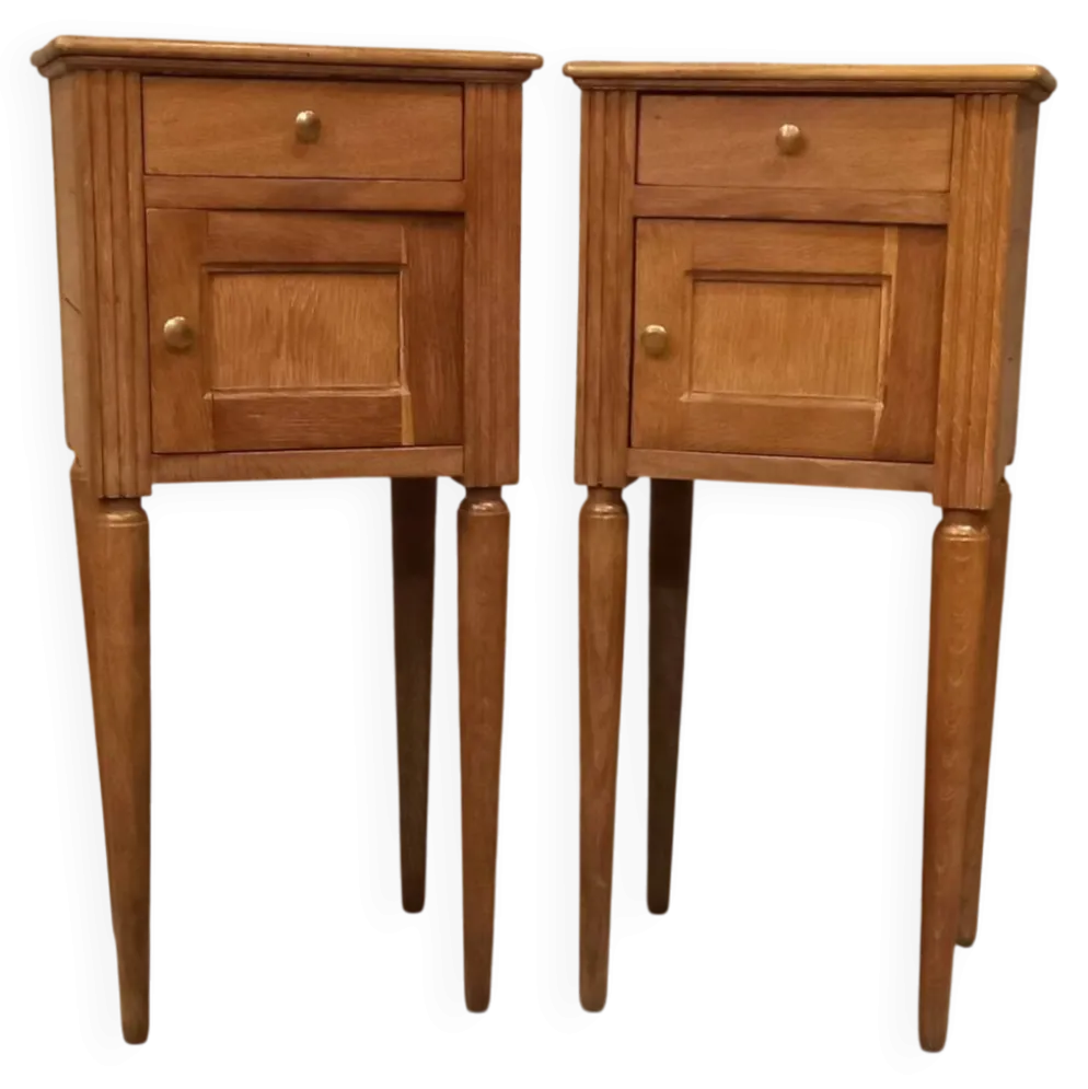 Paire table de chevet chêne massif art deco années 30/40