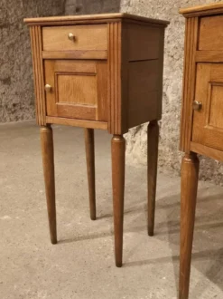 Paire table de chevet chêne massif art deco années 30/40