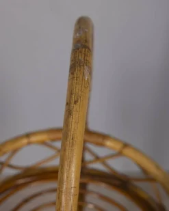 Panier de bar en bambou italien vintage, années 1960