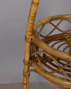 Panier de bar en bambou italien vintage, années 1960