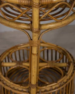 Panier de bar en bambou italien vintage, années 1960