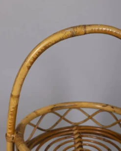 Panier de bar en bambou italien vintage, années 1960