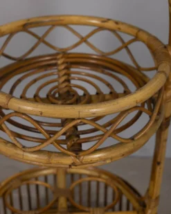 Panier de bar en bambou italien vintage, années 1960
