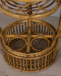 Panier de bar en bambou italien vintage, années 1960