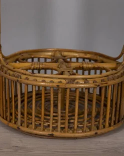 Panier de bar en bambou italien vintage, années 1960