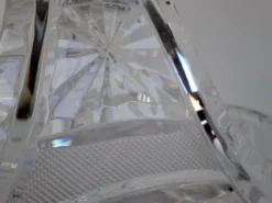 Panier en cristal taillé tchécoslovaque du milieu du XXe siècle