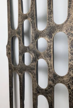 Panneau de porte brutaliste en aluminium moulé, années 1960