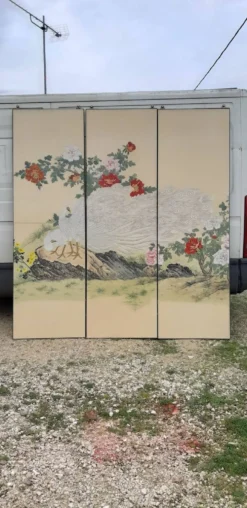 3 panneaux coulissants en imprimé sur papier