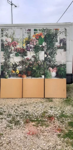 3 panneaux coulissants en imprimé sur papier
