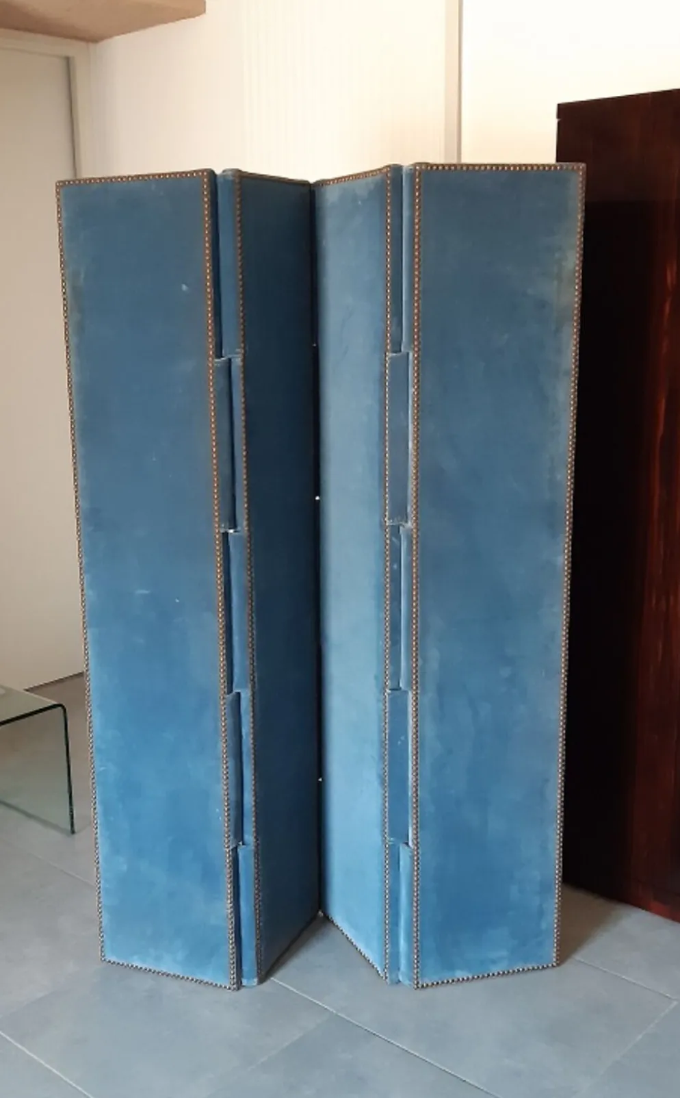 Paravent ancien à 4 feuilles ou 4 panneaux recto verso