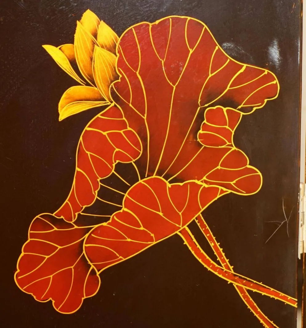 Paravent ancien intitulé « Peinture de mi-été de l'année Xinwei »