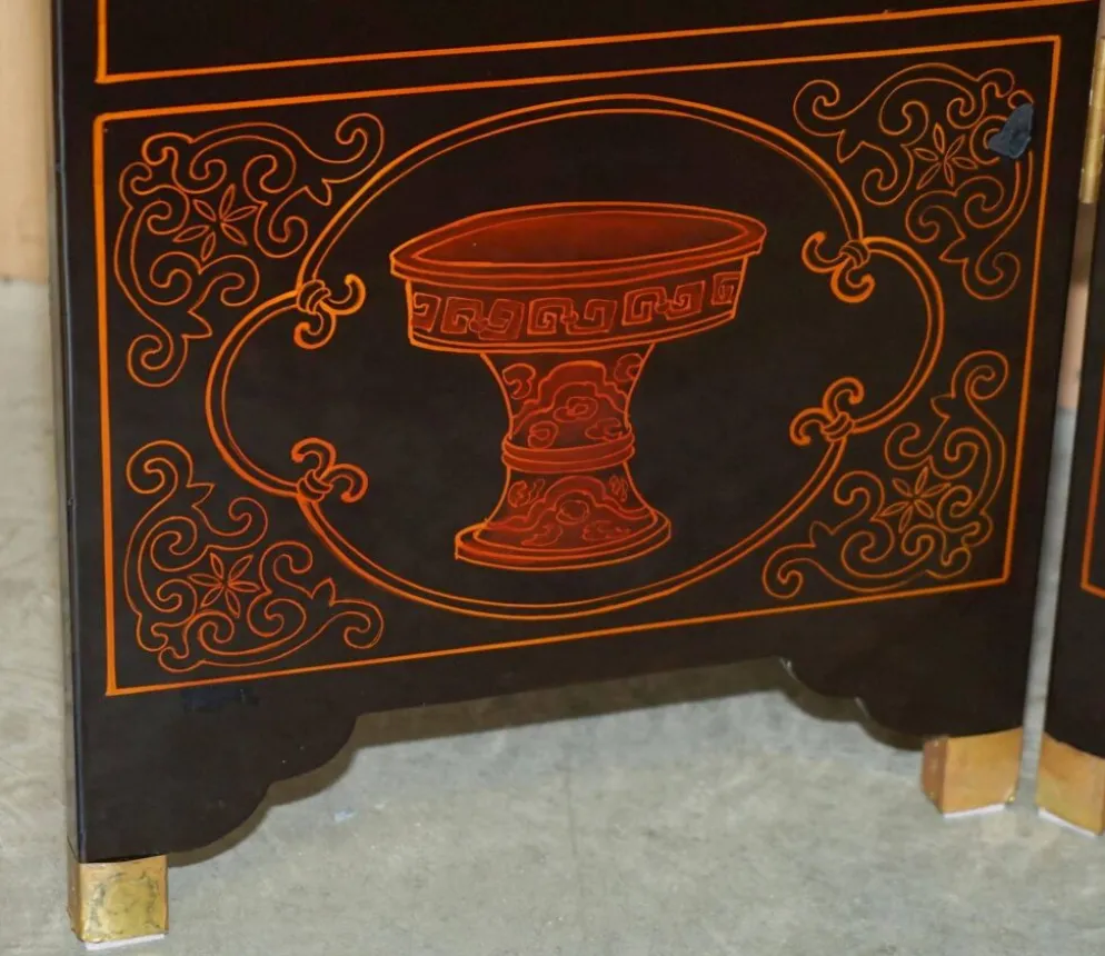 Paravent ancien intitulé « Peinture de mi-été de l'année Xinwei »