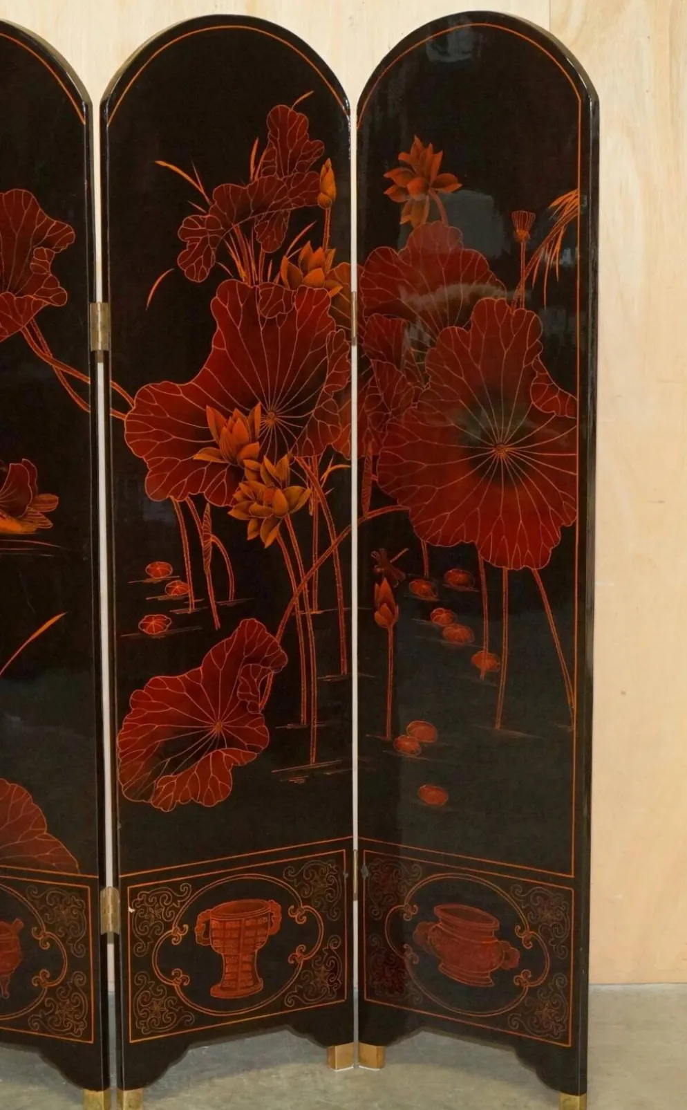Paravent ancien intitulé « Peinture de mi-été de l'année Xinwei »
