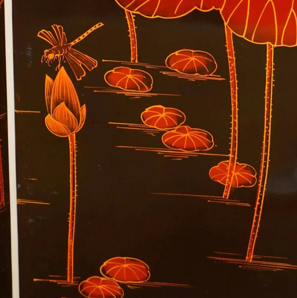 Paravent ancien intitulé « Peinture de mi-été de l'année Xinwei »