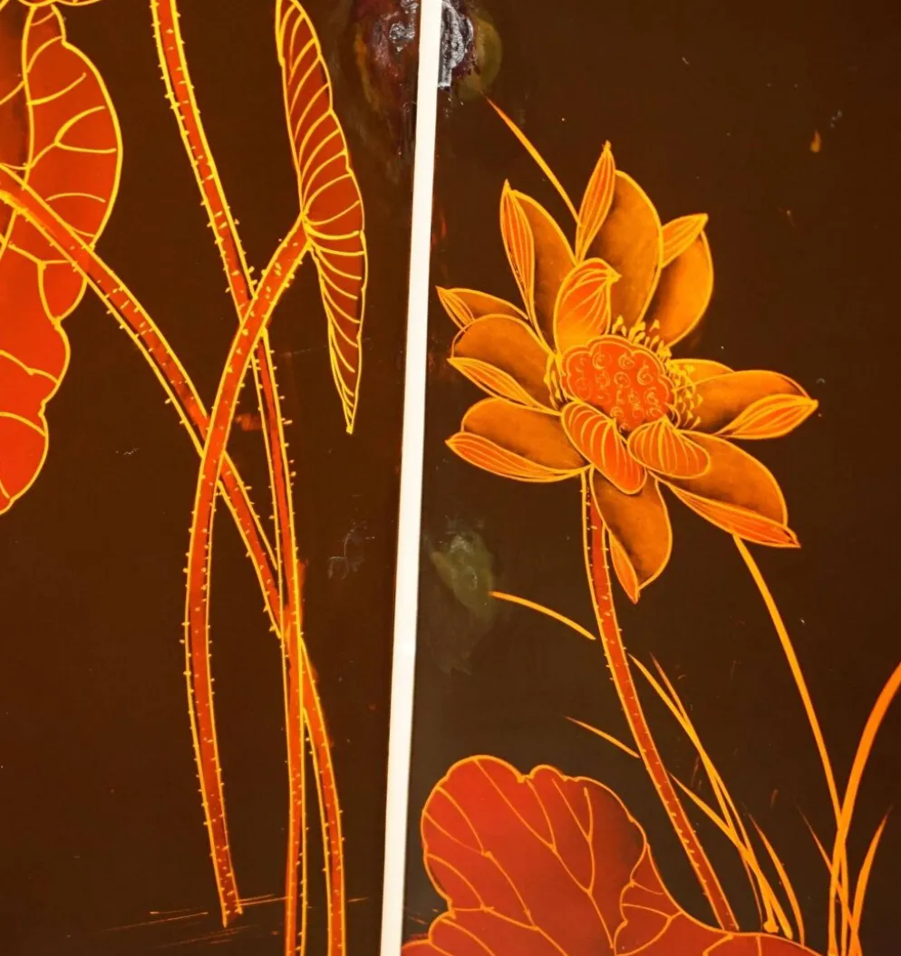 Paravent ancien intitulé « Peinture de mi-été de l'année Xinwei »