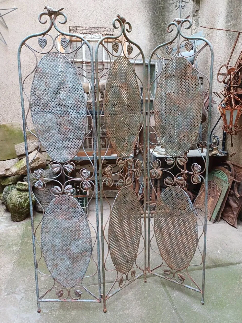 Paravent aux oiseaux, fer forgé 1960, 70