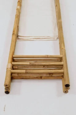 Paravent bambou 3 cadres tissu beige