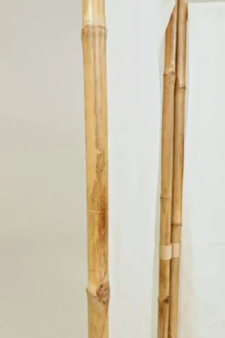 Paravent bambou 3 cadres tissu beige