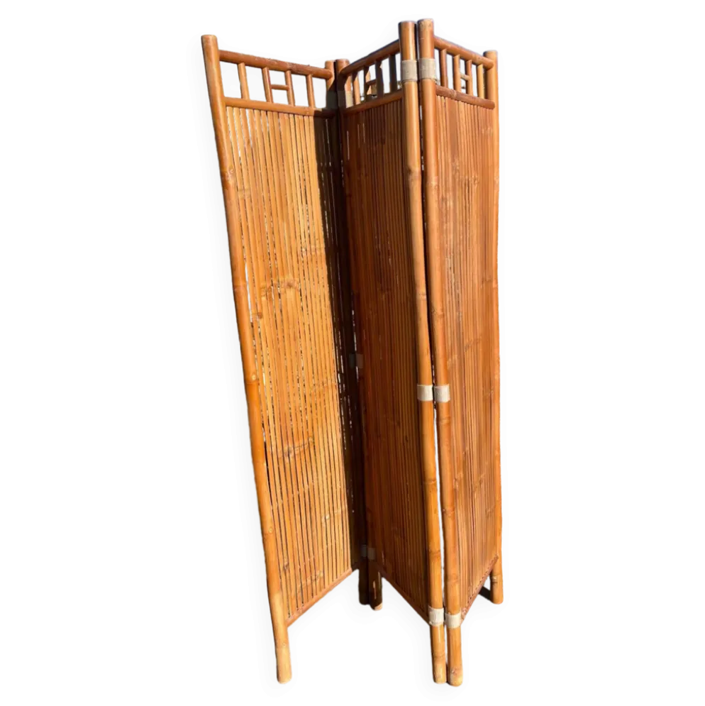 Paravent bambou vintage