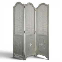 Paravent à cannage réchampi de style Louis XVI