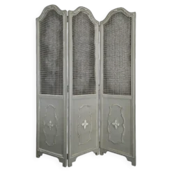 Paravent à cannage réchampi de style Louis XVI