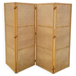 Paravent claustra en cannage vintage- 1950s