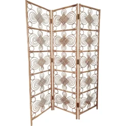 Paravent / cran de pice en rotin, style scandinave moderne, sudois, milieu des annes 1900