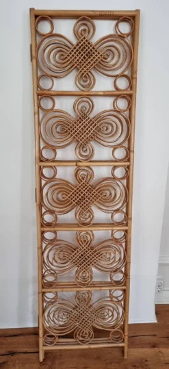Paravent / cran de pice en rotin, style scandinave moderne, sudois, milieu des annes 1900