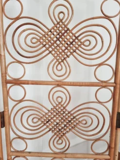 Paravent / cran de pice en rotin, style scandinave moderne, sudois, milieu des annes 1900