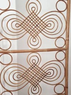 Paravent / cran de pice en rotin, style scandinave moderne, sudois, milieu des annes 1900