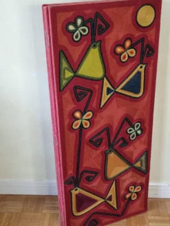 Paravent à décor de fils de laine, art 