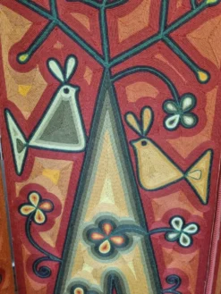Paravent à décor de fils de laine, art 
